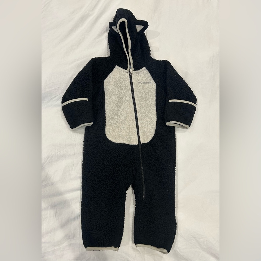 Columbia Baby Boy Fox Sherpa Hooded Bunting Black and White 12-18 Months